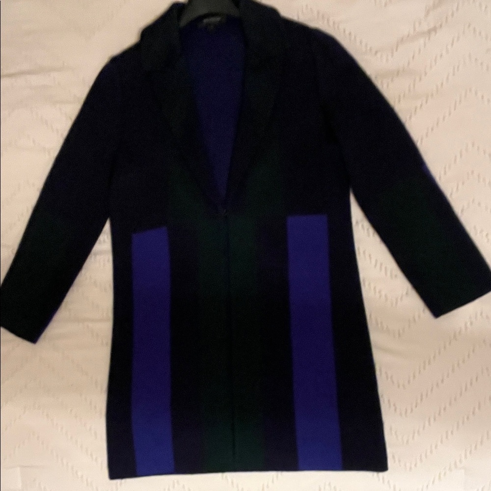 Exquisite Jewel-Toned ST. JOHN Wool Sweater Coat, Size Medium